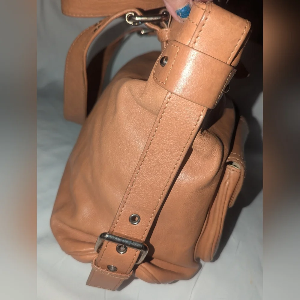 Marc Jacobs Vintage Y2K Stella Tan Leather Bag with Silver Clasp